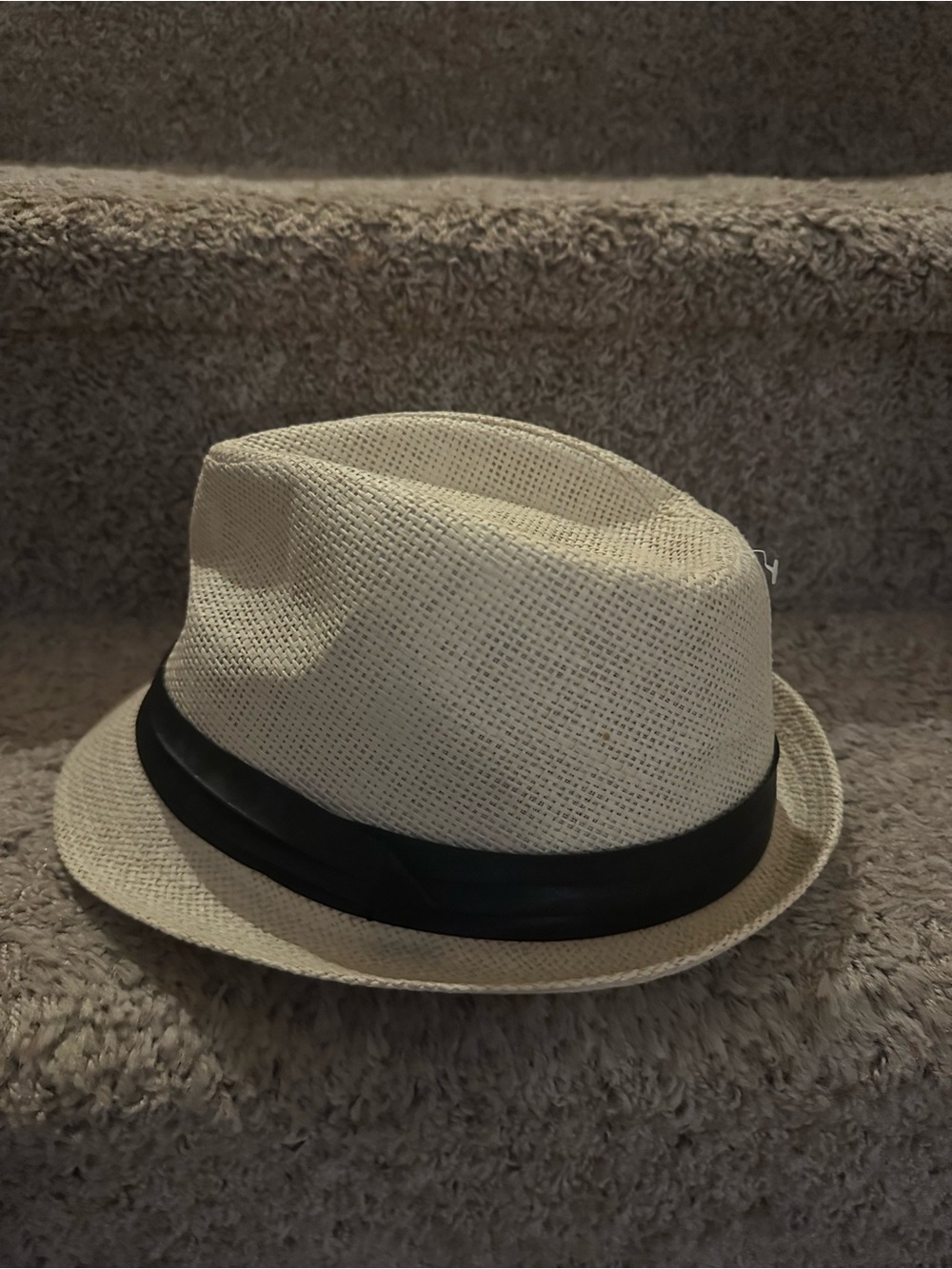 Simplicity Cream Straw Fedora with Black Band